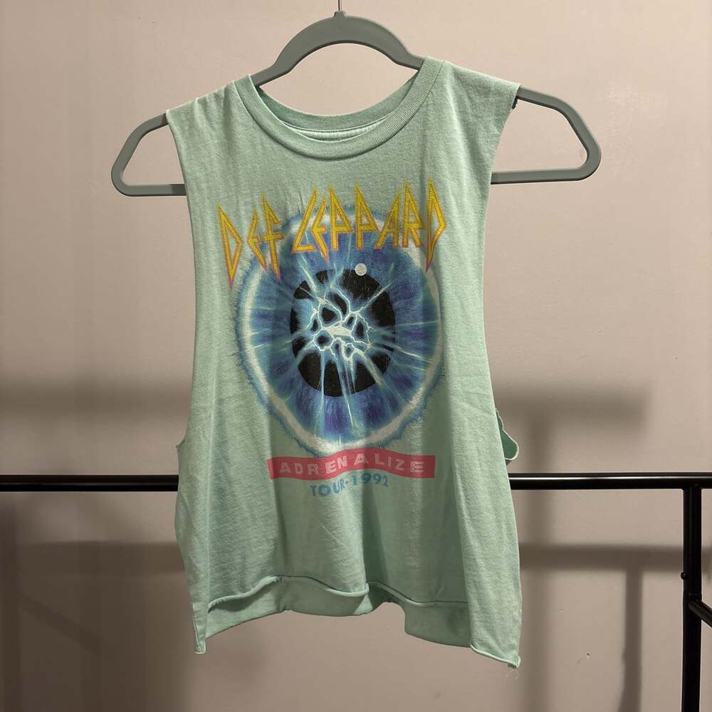 Def Leppard Adrenalize Tour Cropped Tie-Dye Tank Top
